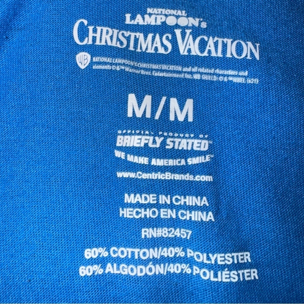National Lampoon’s Christmas Vacation Strung Out Holiday Tee Blue Size Medium - Picture 4 of 6